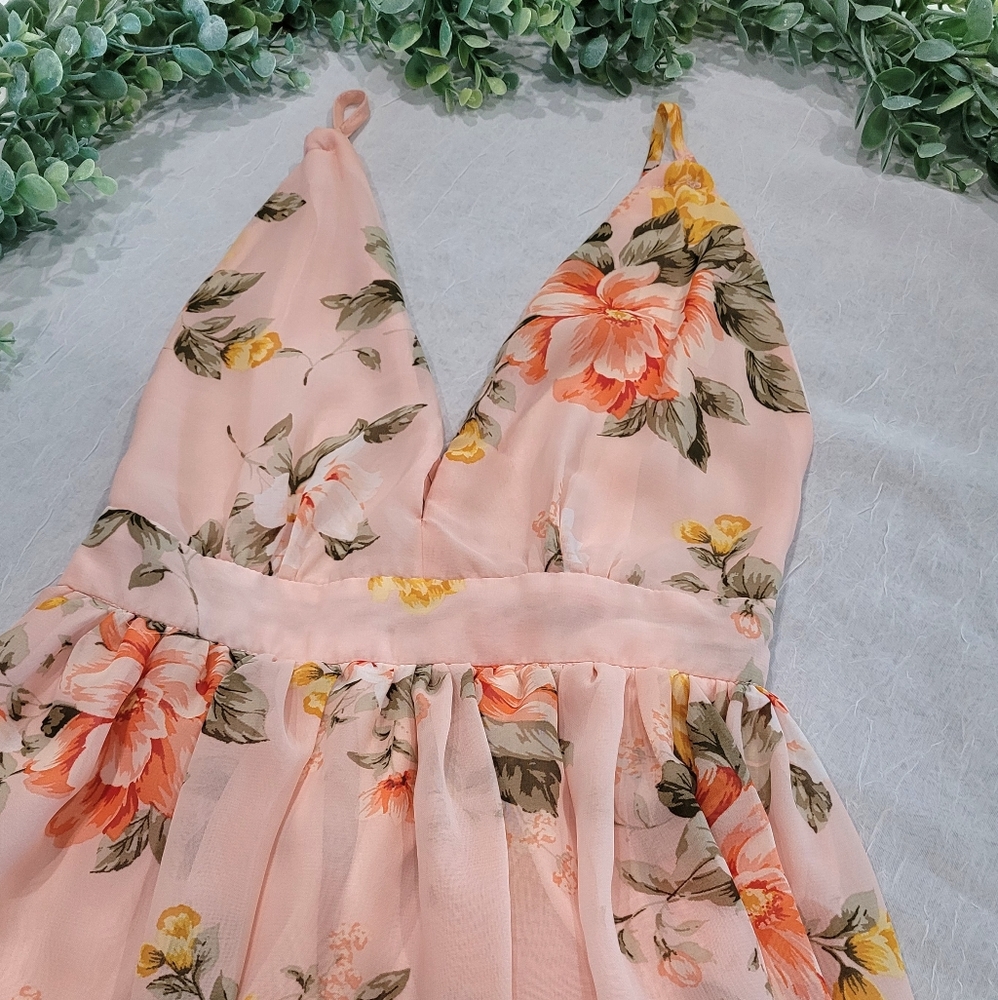 Pink Floral Maxi Dress